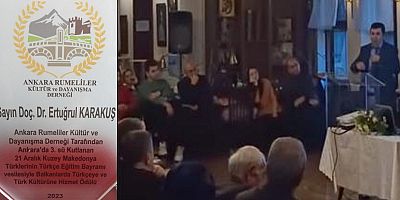 Balkanlarda Türkçeye Türk Kültürüne Hizmet Ödülü Dr.Ertuğrul Karakuş’a