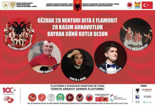 Türkiye Arnavut Dernekler Platformundan Bayrak Günü Şöleni Cumartesi 19.30